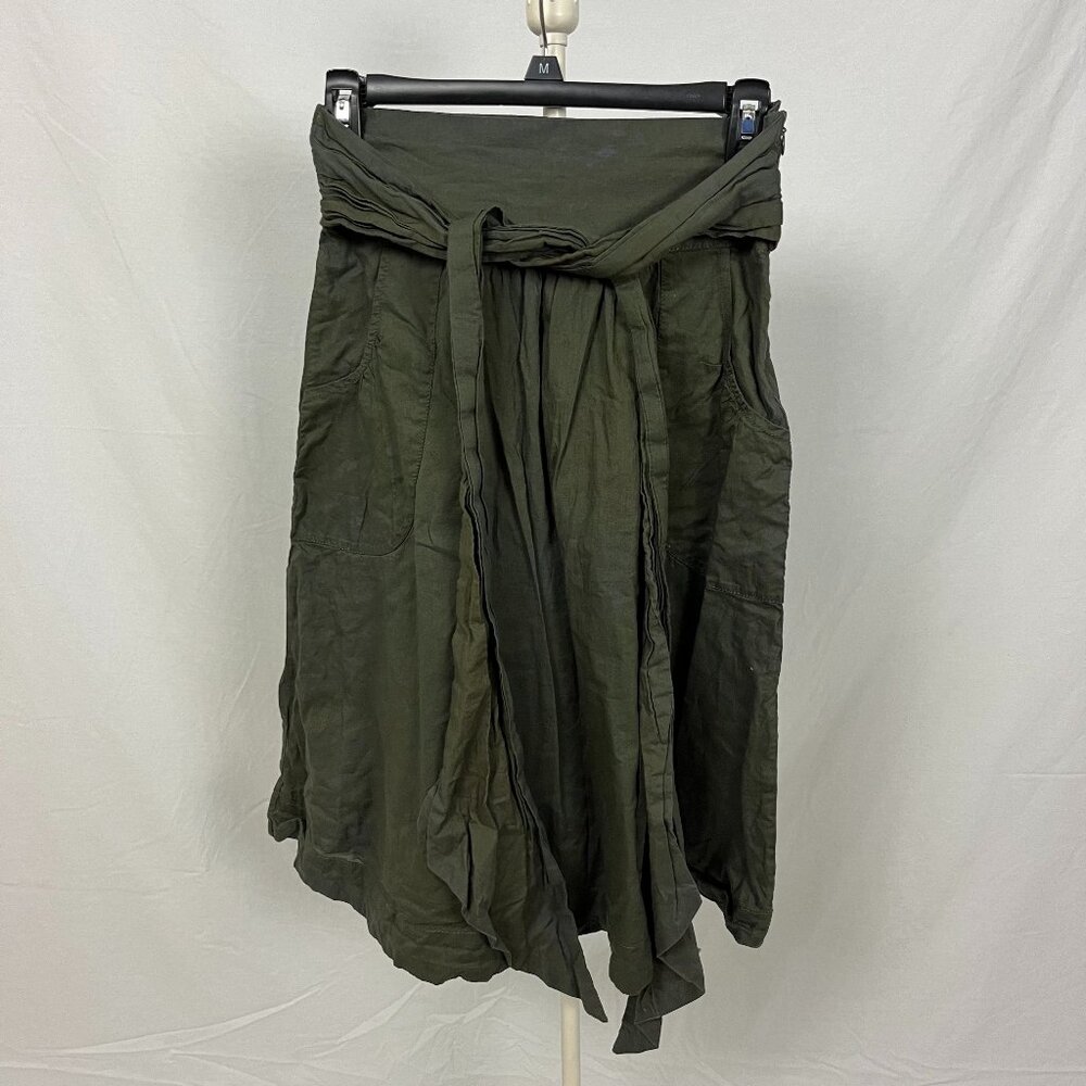 Divided H&M Army Green Belt Midi Skirt with Zipper Size XS